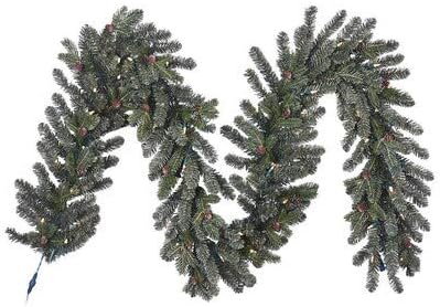 GE Guirnalda de 50 luces LED que cambian de color con piñas de pino 19001LO blanco cálido y multicolor de 9 pies