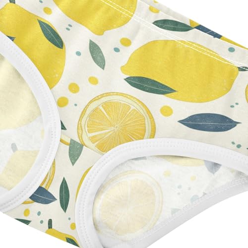 Wusikd Lemon Slices Girls' Underwear Cotton Yellow Girls Briefs Soft Toddler Underwear 2T4