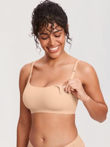 Image of MOMANDA Inbarely Seamless Nursing Bras for Breastfeeding Soft Unlined Maternity Bralettes for Pregnancy and Postpartum