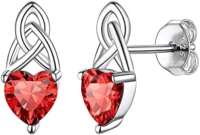 Suplight 925 Sterling Silver Claddagh Celtic Heart Stud Earrings, Dainty Tiny Irish Celtic Knot Jewelry for Women Girls (with Gift Box)