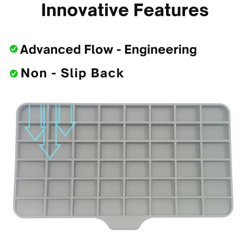 Image of Yumun Silicone Kitchen Sink Mat & Organizer - Fast-Drying Faucet Drip Pad | Non-Slip Sink Tray for Soap, Sponge & Scrubber Storage