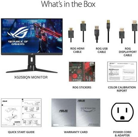 Miniatura 7 de ASUS ROG Strix 380Hz 25" (24.5 pulgadas visible) 1080P HDR eSports Monitor para juegos (XG259QN) - 0.3ms, Fast IPS, FreeSync Premium, ELMB Sync,