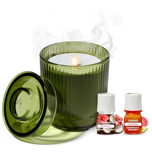 Lifelines Flameless Candle Aromatherapy Essential Oil...