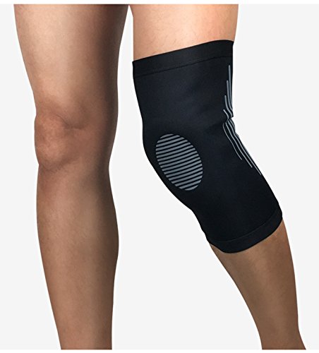 Men & Women Knee Brace Compression Sleeve for Running, Weightlifting, Powerlifting, Basketball, Volleyball, Black & Grey2-XL