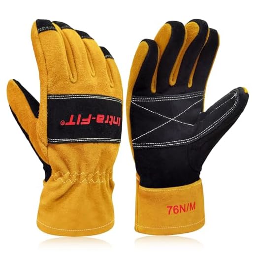 Intra-FIT Structural Fire Fighter Glove,3D Curved Fingers, Heat Resistance, Flame resistance, Fire-fighting Gloves