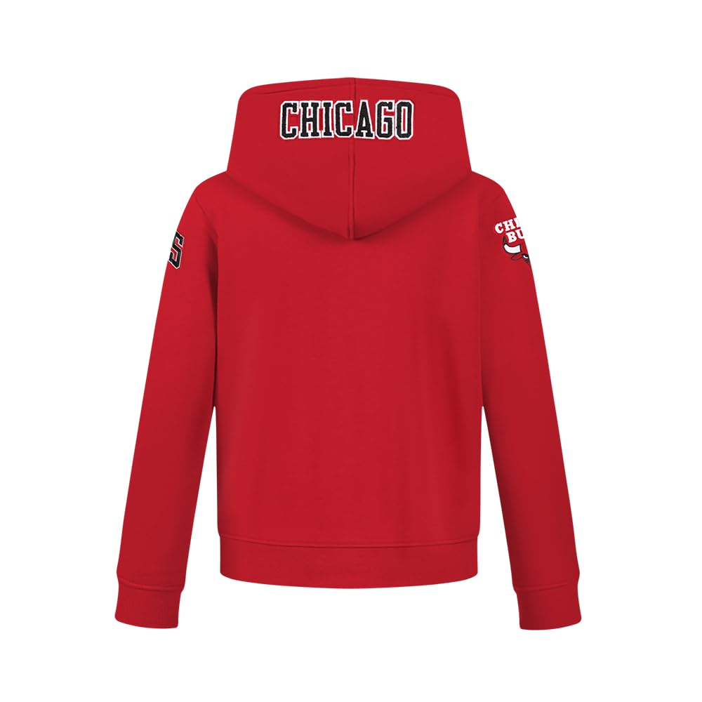 Pro Standard NBA Classic Chenille BB Fleece Full Zip Hoodie Felpa con Cappuccio, Rosso/Escursione, Tinta Unita (Getaway Solids), M Bambino