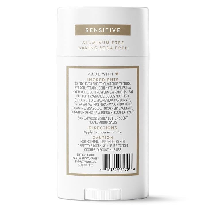 Native Sensitive Deodorant for Men - Sandalwood & Shea Butter