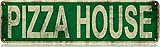 Letrero de casa de pizza, decoración de casa de pizza, letrero de calle, decoración de pared para el hogar, granja, bar, cafetería, cueva de hombre, 40 x 10 cm