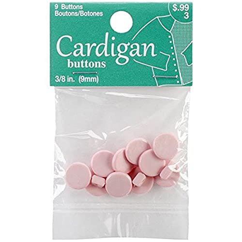 Blumenthal Lansing 3/8-Inch Cardigan Buttons, Pink, 9-Pack