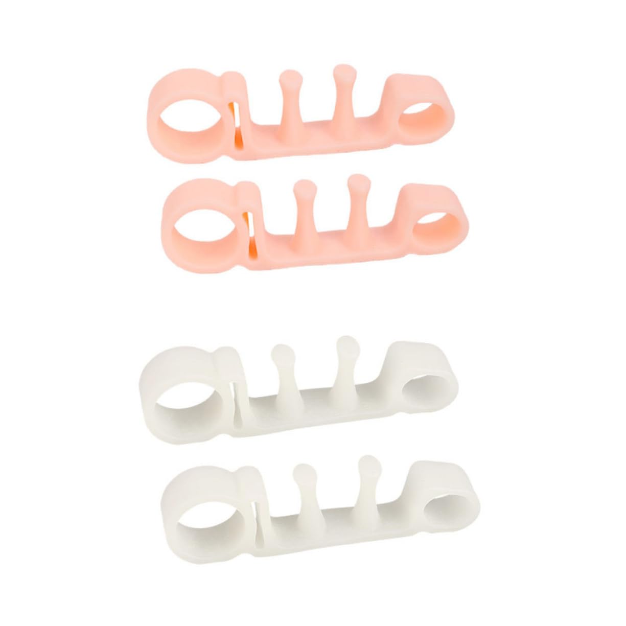 KOMBIUDA Toe Straightener for Men Women 2 Pairs Toe Separators Five-hole Design Hallux Relief Comfort Material Washable Reusable