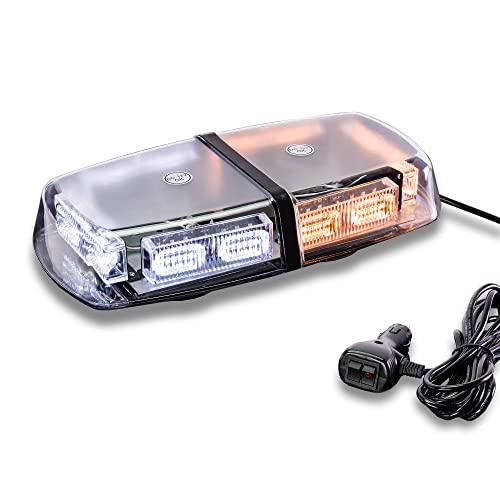 12" 36W Amber White Led Emergency Warning Mini Light Bar - Waterproof Magnetic Roof Top Mount Strobe Flashing Lights For Trucks Golf Cart Tractors Vehicles Cars Forklift #TOP3