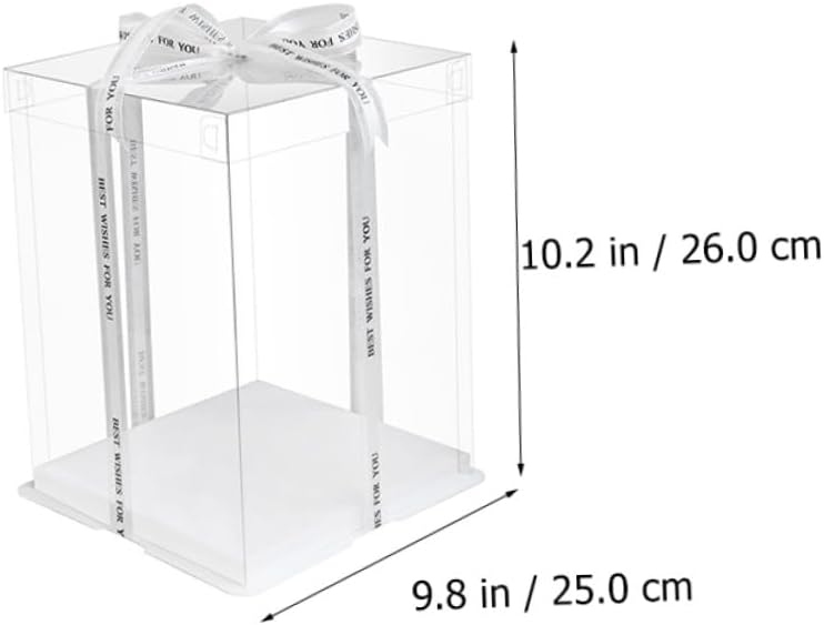 Alipis 5pcs Transparent Double Layer Cake Boxes Cake Containers for Birthday Party Shower Food-safe Material Display Packaging Environmentally Friendly Storage