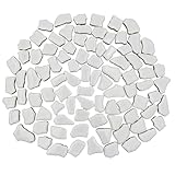 Unregelmäßige Keramik-Mosaikfliesen, 1,7 cm - 3,9 cm, 500 g, Keramik-Mosaikfliesen zum Basteln, Keramik-Mosaikstücke für Heimdekoration oder Bastelarbeiten, Mosaik-Zubehör (weiß)