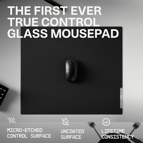 Wallhack CR-005 Glass Mouse Pad 20" × 17.3", Esport Gaming Mousepad Control Surface, Ultra-Smooth Glasspad with Silicone Backing, 3mm Slim Tempered Glass for PC Desk Setup with Carry Case | Black by Wallhack - Image 2