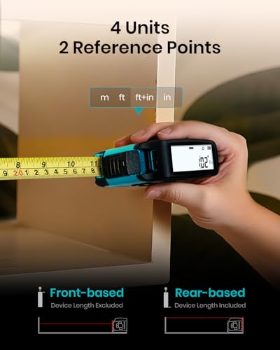Image of MiLESEEY DT20 Digital Laser Tape Measure,130FT Laser Measuring Tool,16FT Easy Read Digital Measuring Tape Retractable with Fractions,Rechargeable Measurement Tool for Distance /Area /Volume /Pythagorean