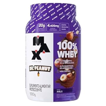 100% Whey Max Titanium x Dr. Peanut (900g), Sabor Avelã