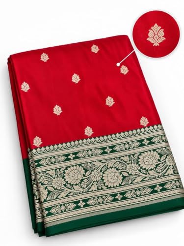 Kashi Banarasi Sarees red banarasi silk saree in pure silk – image 4