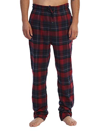Gioberti Men's Flannel Pajama Pants, Red/Navy, Large