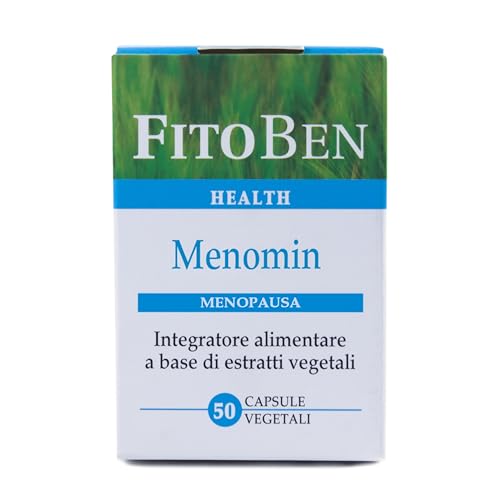 Fitoben | Menomin Integratore Naturale contro i Disturbi della Menopausa. Con Isoflavoni di soia, Dioscorea, Agnocasto e Biancospino. 50 Capsule Vegetali.