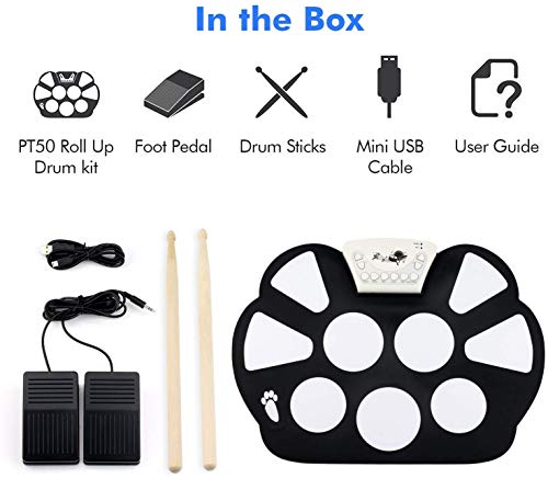 Eoncore Portable Electronic Roll Up Drum Pad Kit Silicon Foldable With Stick #TOP6