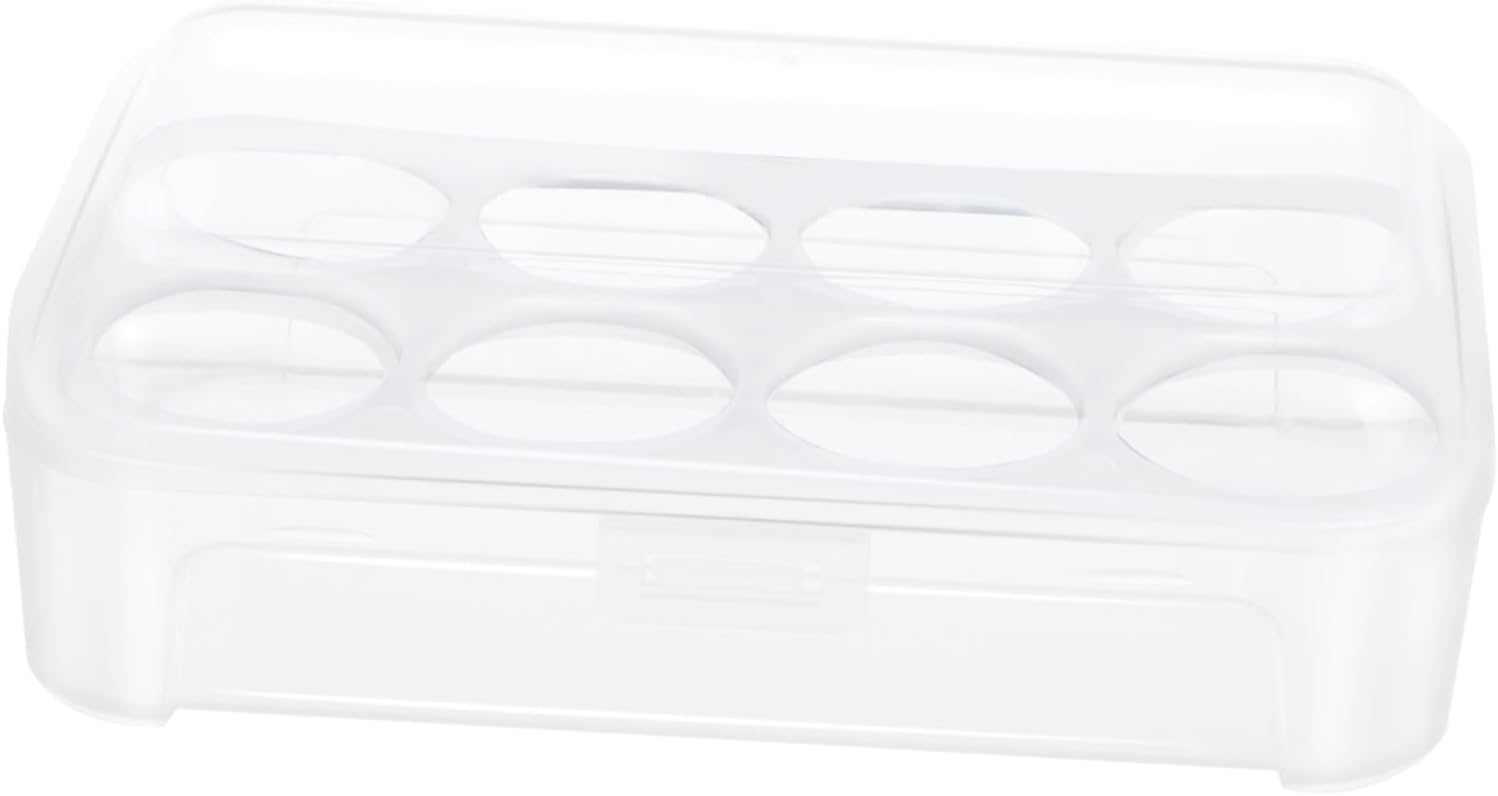 Portable Egg Storage Box Container Material for Refrigerator Camping and Picnic Use Special Lock Design for Secure Storage White