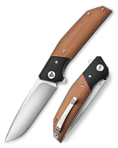 Trivisa Pocket Folding Knife For Camping Men, Edc Flipper Opening Knives,3.74" D2 Steel Japanese Traditional Convex Grind (Hamaguri-Ba) Finished Blade & G10 Handle,Outdoor Gift，Aquila-03B #TOP11
