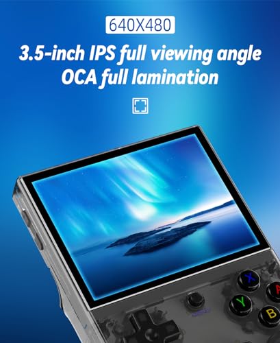 RG35XX Plus Retro Handheld Game Console ,3.5 Inch IPS Screen Linux System Built-in 64G TF Card 5515 Games Support TV Output 5G WIFI Bluetooth 4.2 (Transparent Black) - Image 3