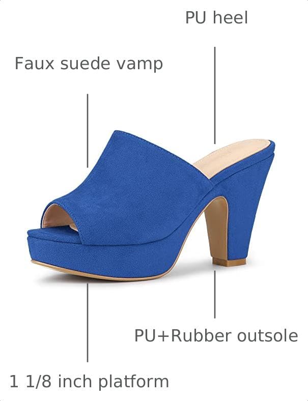 Image of Allegra K Women's Open Toe Platform Chunky Heel Slides Sandals