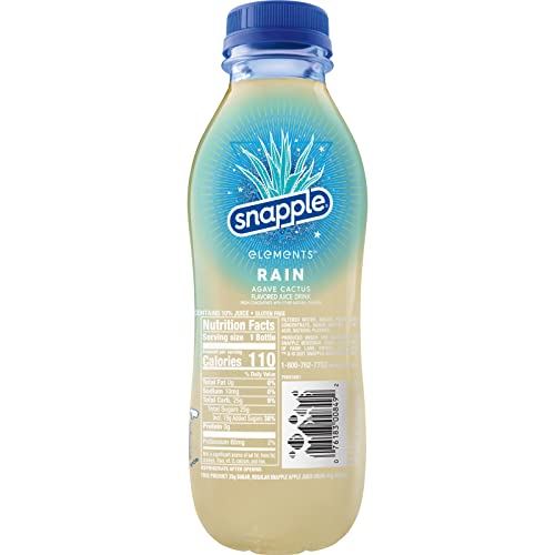 Snapple Elements Rain Agave Cactus Juice Drink, 15.9 Fl Oz Recycled Plastic Bottle, Pack Of 12 #TOP6