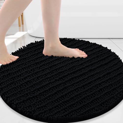 Arotive Round Bathroom Rugs 24x24, Soft Absorbent Chenille Shaggy Bath Mat