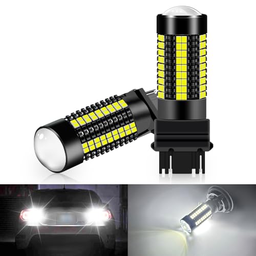 Teguangmei 3157 T25 P27/7W Ampoules LED de Voiture 5W Ultra Lumineux Blanc 6000K 3020 126SMD LED Frein de Recul Arrêt Arrière Feux de Brouillard Arrière Position Feu Arrière 12-24V (2 PCS)