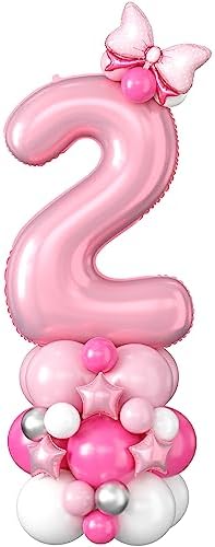 Amazon.com: 40 Inch Pink Number 2 Balloon for 2nd Birthday Decoration ...