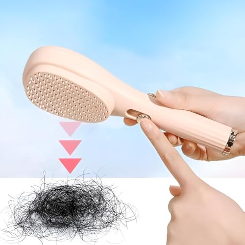 Image of 2-in-1 Self-Cleaning Hair Brush with Scalp Massager Anti-Static Detangling Massage Comb for Women, Men & Kids, Push-Button Hair Removal, Smooth Styling & Daily Hair Care Tool (multicolour)
