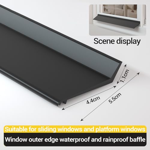 Barra de protección autoadhesiva para ventanas goma negra impermeable contra lluvia 3