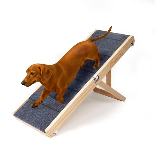 iPetba Rampa para Perros Pequeños Escalera para Perros para Cama y Sofá Plegable y Ajustable 53 cm