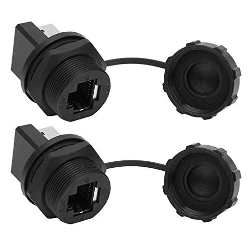 Hiraith - Hiraith Circular Panel Mount Cable 11×8×3 2 Pcs Rj45 180 Rj45 Connector Post Board Outdoor Waterproof Rj45 Adapter Ip67 Panel Mount Rj45 Cable Gland Rj45