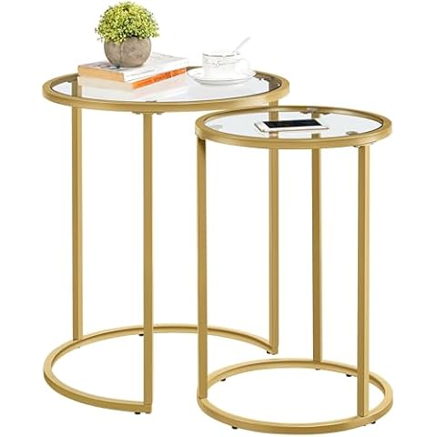 Yaheetech Round Nesting Side Table Set Cover