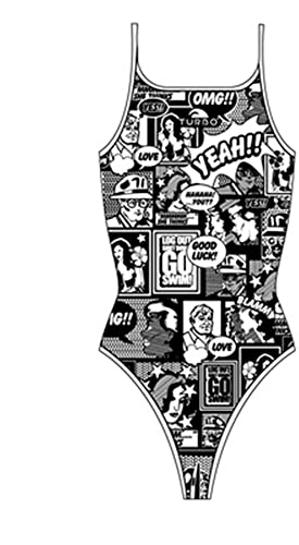TurboTronic Yeah Comic Bragas de Bikini, Blanco/Negro, S para Mujer Cover