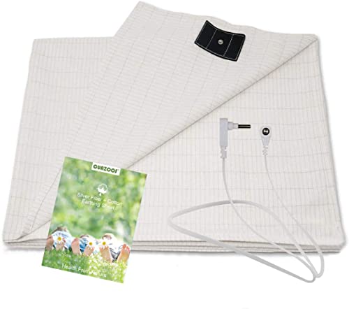Grounding Sheet with Grounding Cord - Materials Cotton and Silver Fiber Improve Sleep Natural Wellness (27 * 52 inch)