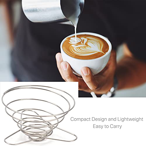 Collapsible Pour Over Coffee Dripper Filter Holder, 1-2 Cups, Folding Stainless Steel Reusable Coffee Cone Filter Portable Compact For Office Home Travel Picnic Camping Helix Style #TOP3