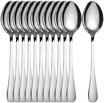 Dessert Spoon,Stainless Steel Cutlery Cake Spoons Set,Pack of 12
