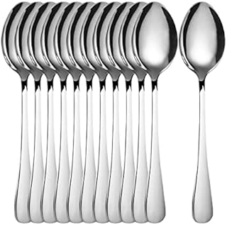 Dessert Spoon,Stainless Steel Cutlery Cake Spoons Set,Pack of 12