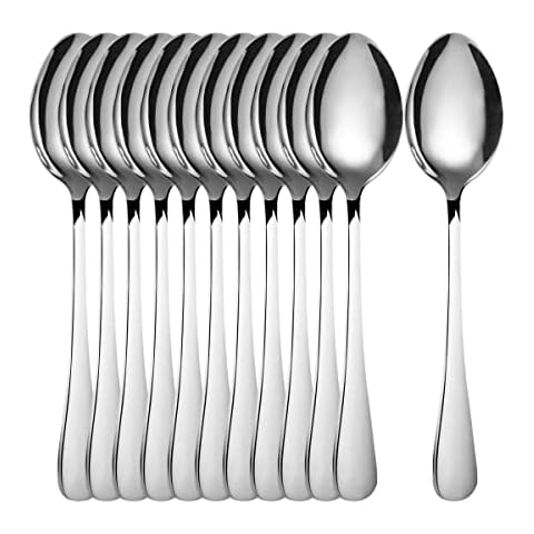 TeelöFfel DessertlöFfel 12 StüCk, Kleine LöFfel Edelstahl Besteck Set 12 Personen Cover