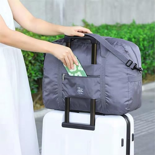 INVODA Travel Bag Carry on Duffle Bag Tote Spirit Airlines Personal Item Bag Shoulder Weekender Overnight Bag Waterproof Sports Gym Bag for Women and Men (Grey)3