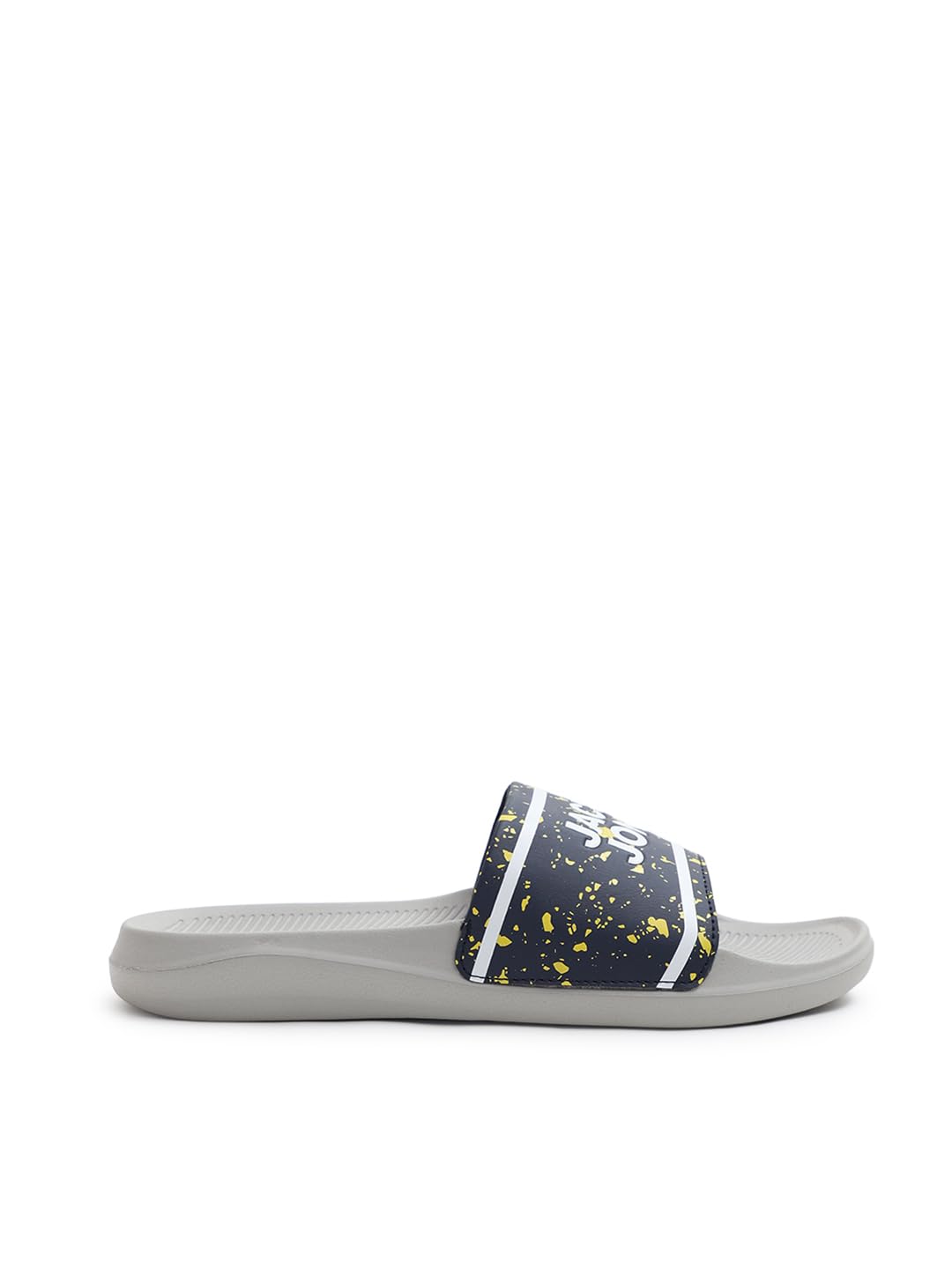 Buy Jack & Jones Grey Logo Print Pool Sliders at Amazon.in