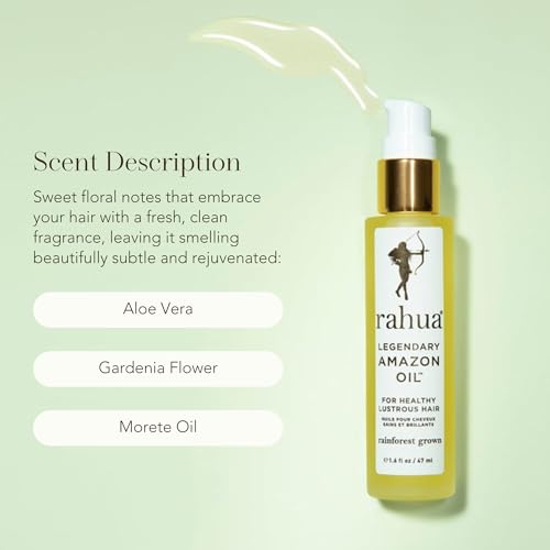 Rahua Legendary Amazon Hair Oil, Lightweight Vegan Botanical Elixir, Morete & Sacha Inchi Oils, Enhances Shine & Smoothness, Protects from Heat, Hair Care for All Textures, 1.6 Fl Oz