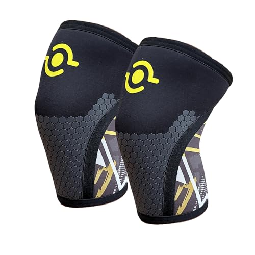 Theyet Rodilleras CrossFit Compresión Neopreno 7mm Pack 2 | Soporte Ajustable Mujer y Hombre | Gimnasio Powerlifting Halterofilia Fitness Gym | Protecciones deportivas para Rodillas Knee Graps (L)