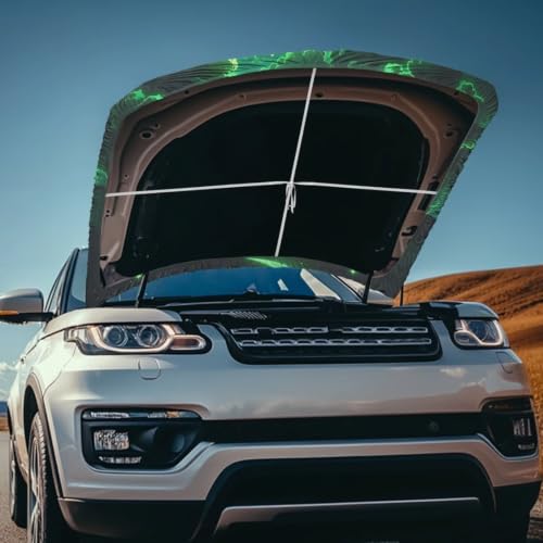 Image of Green Moon Bat Car Hood Cover Polyester Elastic Fabrics Can be Washed Suitable for SUV Trucks Universal for Cars