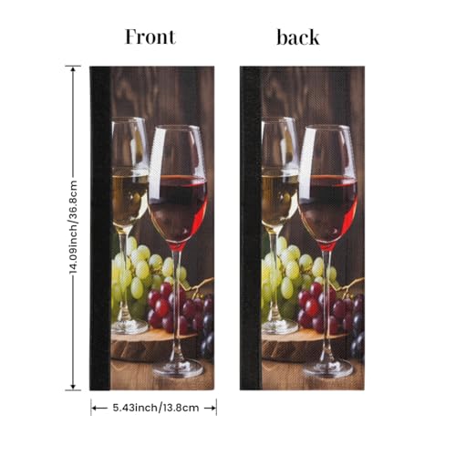 image for DXTKWL Red Wine Glass Grapes Refrigerator Door Handle Covers Set of 2 