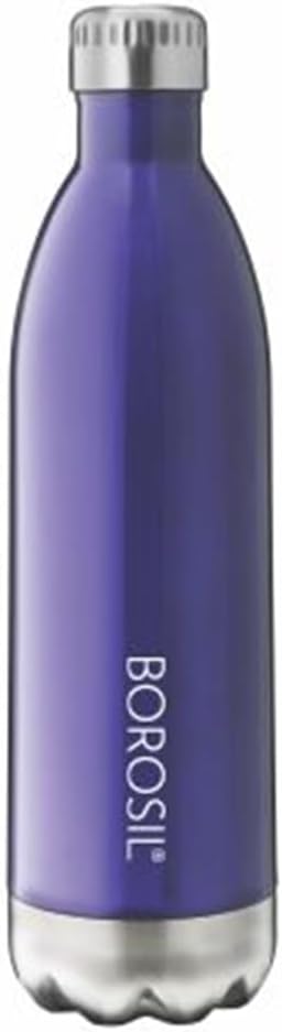 BOROSIL VACUUM INSULATED COPPER COATED INNER TRANS BOLT Water Bottle, Sports Bottle, Yoga Bottle, Outdoor, PortableLeak Proof, Reusable Water Bottle BLUE, 1000 ML, FGBOL1000BL